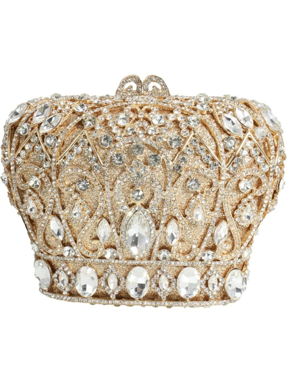 Elegant Crystal Crown Shaped Evening Clutch | Rhinestone Party Handbag